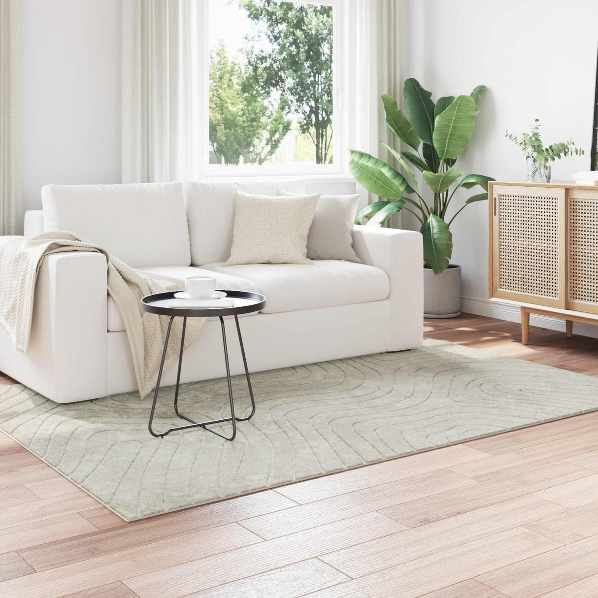 vidaXL Vloerkleden Rechthoekig PALMERAS Crème 150 x 80 cm Polyester