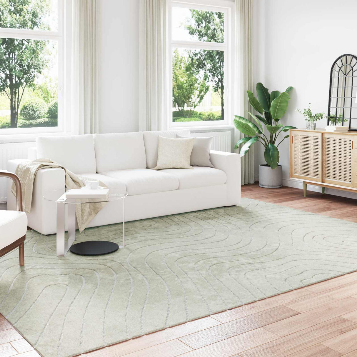 vidaXL Vloerkleden Rechthoekig PALMERAS Crème 150 x 80 cm Polyester