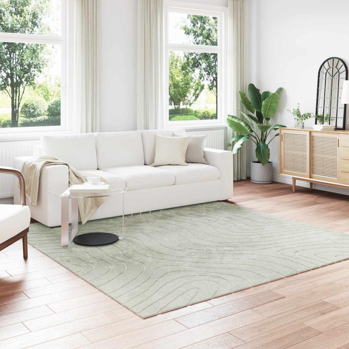 vidaXL Vloerkleden Rechthoekig PALMERAS Crème 150 x 80 cm Polyester