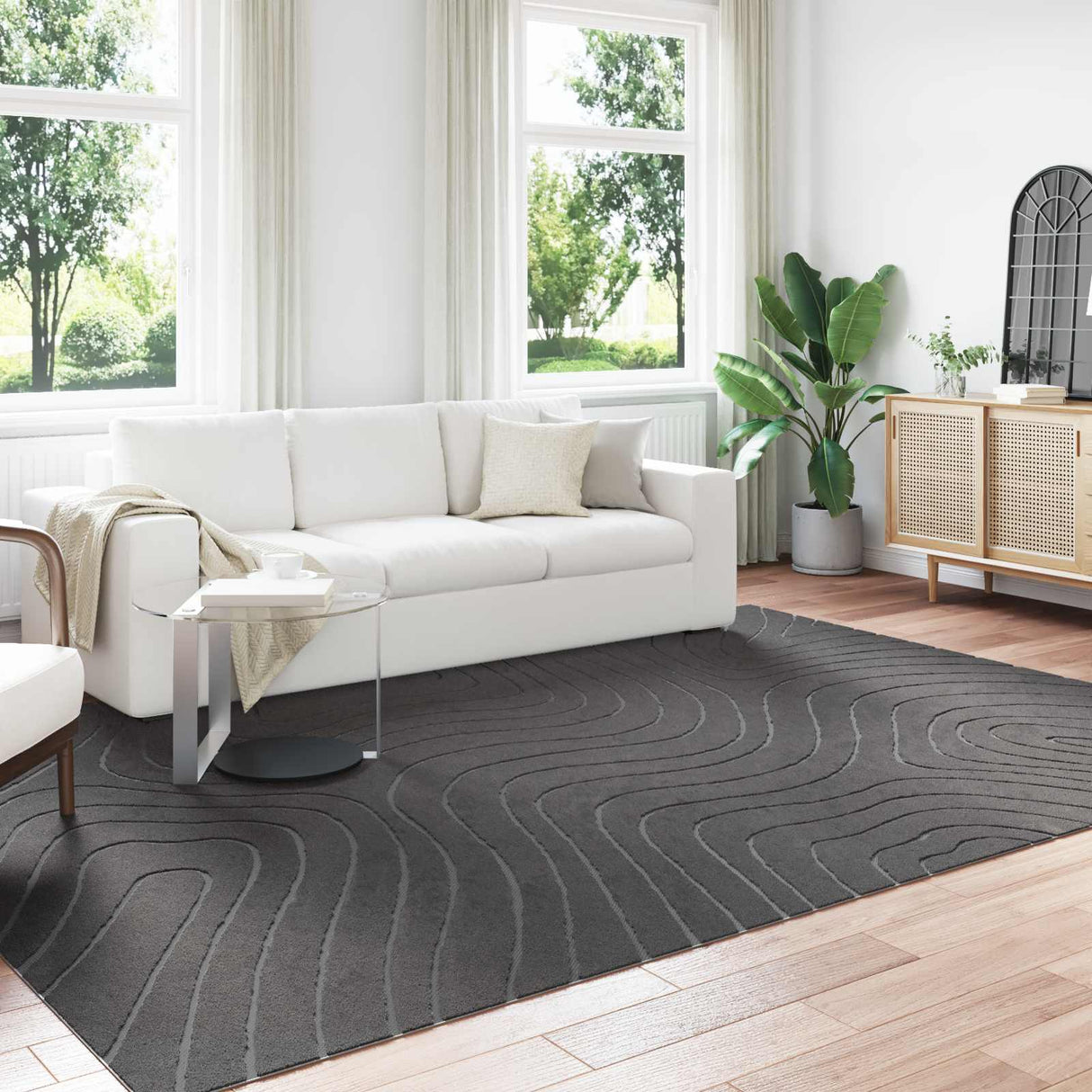 vidaXL Vloerkleden Rechthoekig PALMERAS Crème 150 x 80 cm Polyester