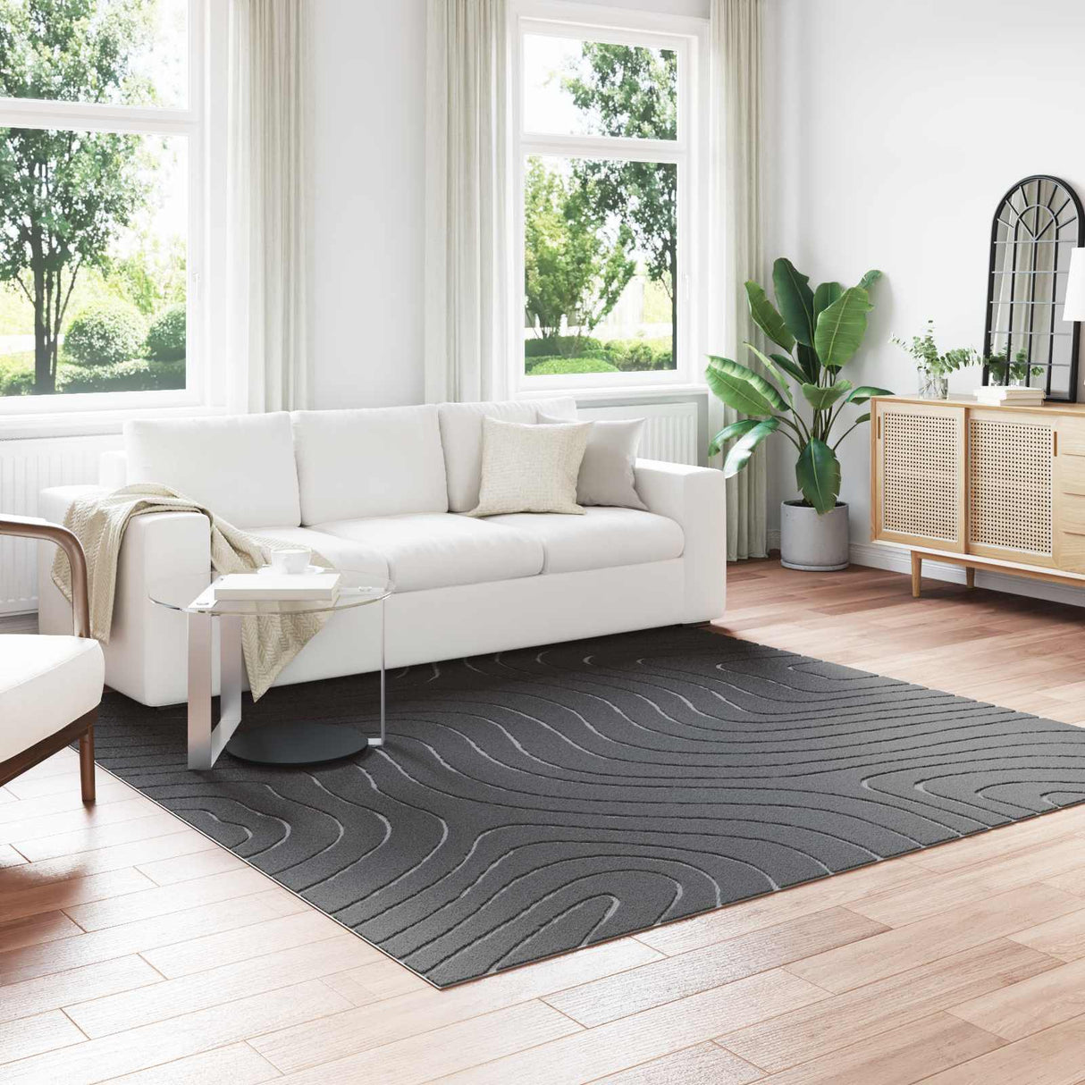 vidaXL Vloerkleden Rechthoekig PALMERAS Crème 150 x 80 cm Polyester