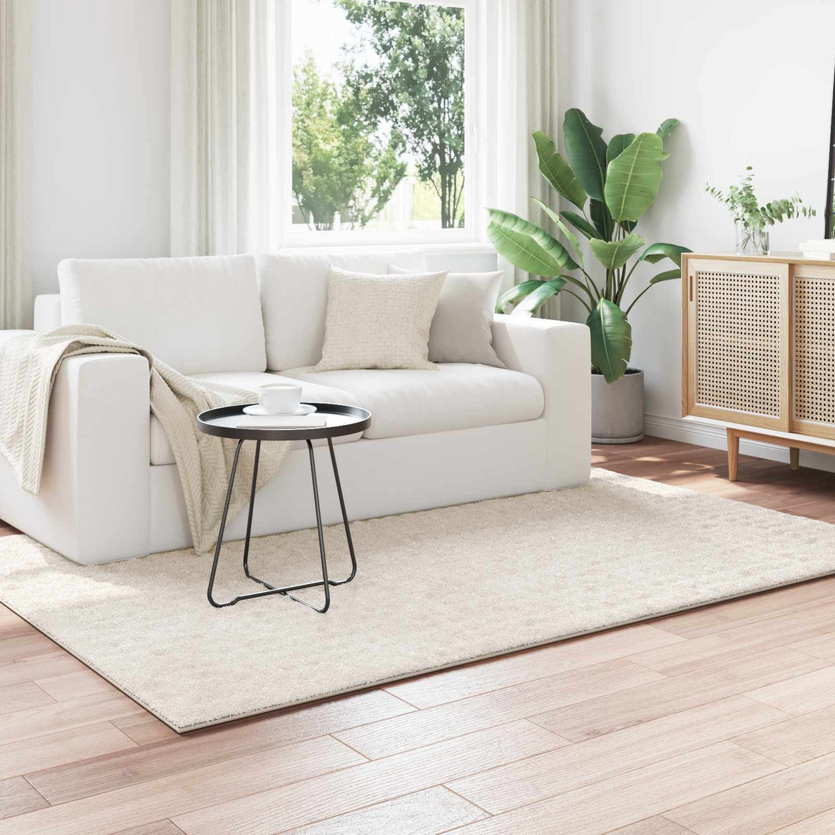 vidaXL Vloerkleden Rechthoekig SIROLO Crème 150 x 80 cm Polyester