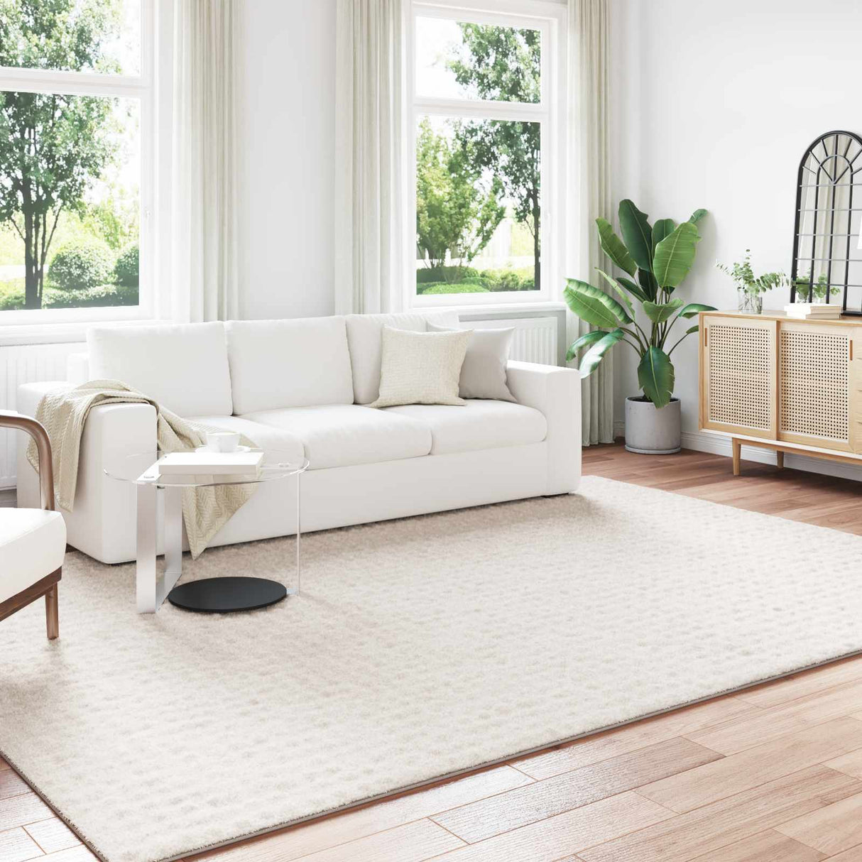 vidaXL Vloerkleden Rechthoekig SIROLO Crème 150 x 80 cm Polyester