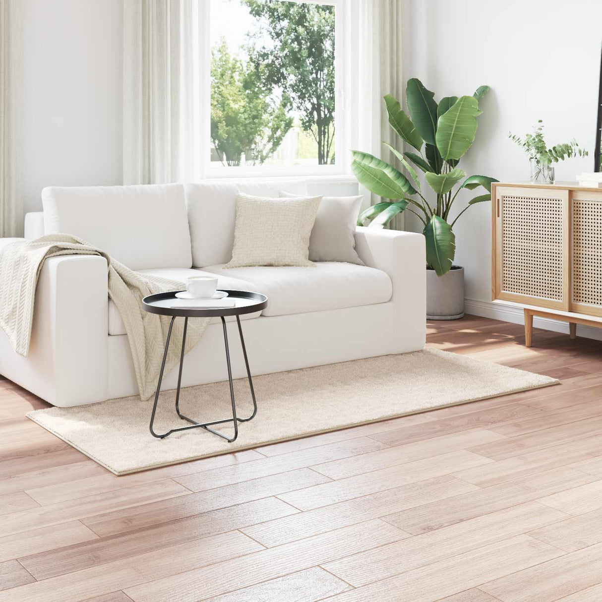 vidaXL Vloerkleden Rechthoekig SIROLO Crème 150 x 80 cm Polyester
