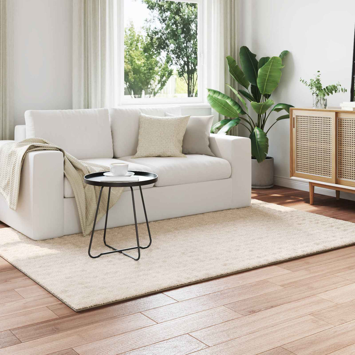 vidaXL Vloerkleden Rechthoekig SIROLO Crème 150 x 80 cm Polyester
