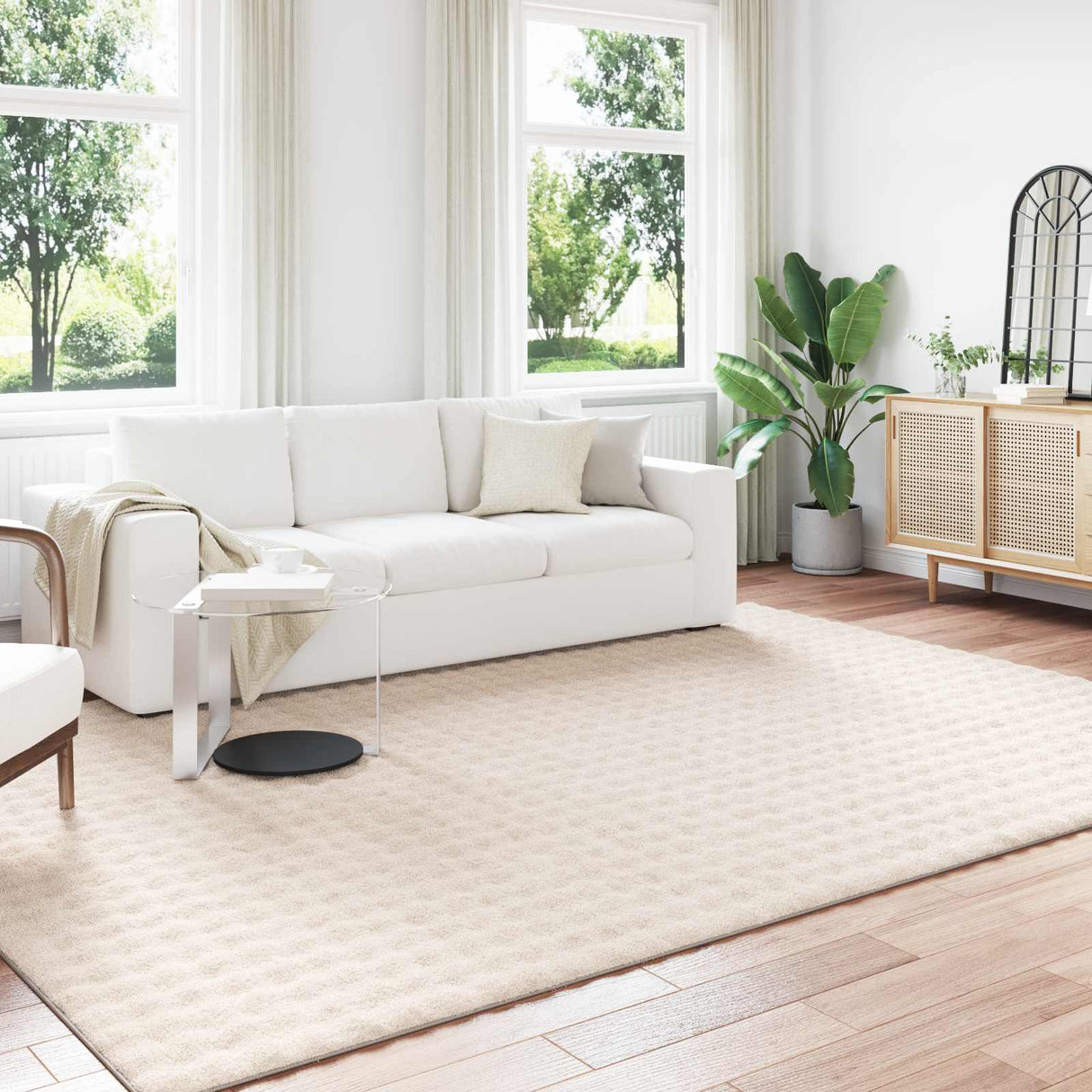 vidaXL Vloerkleden Rechthoekig SIROLO Crème 150 x 80 cm Polyester