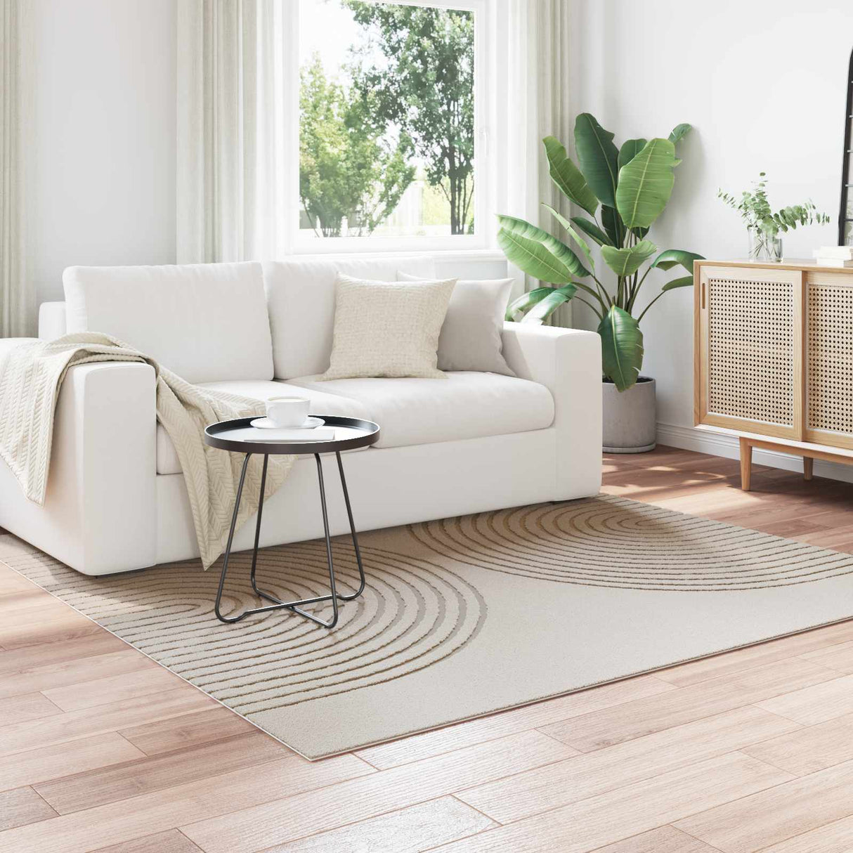 vidaXL Vloerkleden Rechthoekig GALATI Crème 150 x 80 cm Polyester