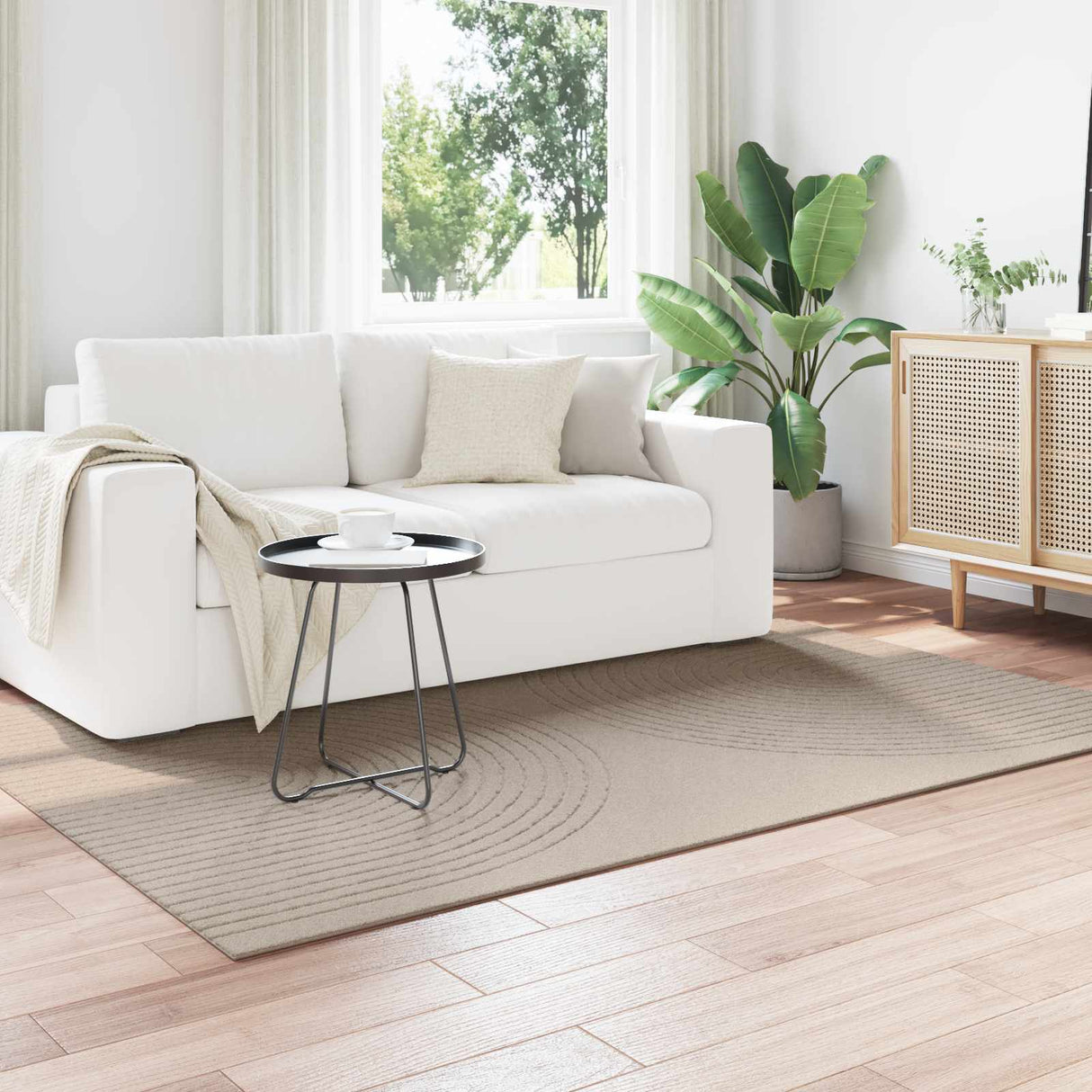 vidaXL Vloerkleden Rechthoekig GALATI Crème 150 x 80 cm Polyester