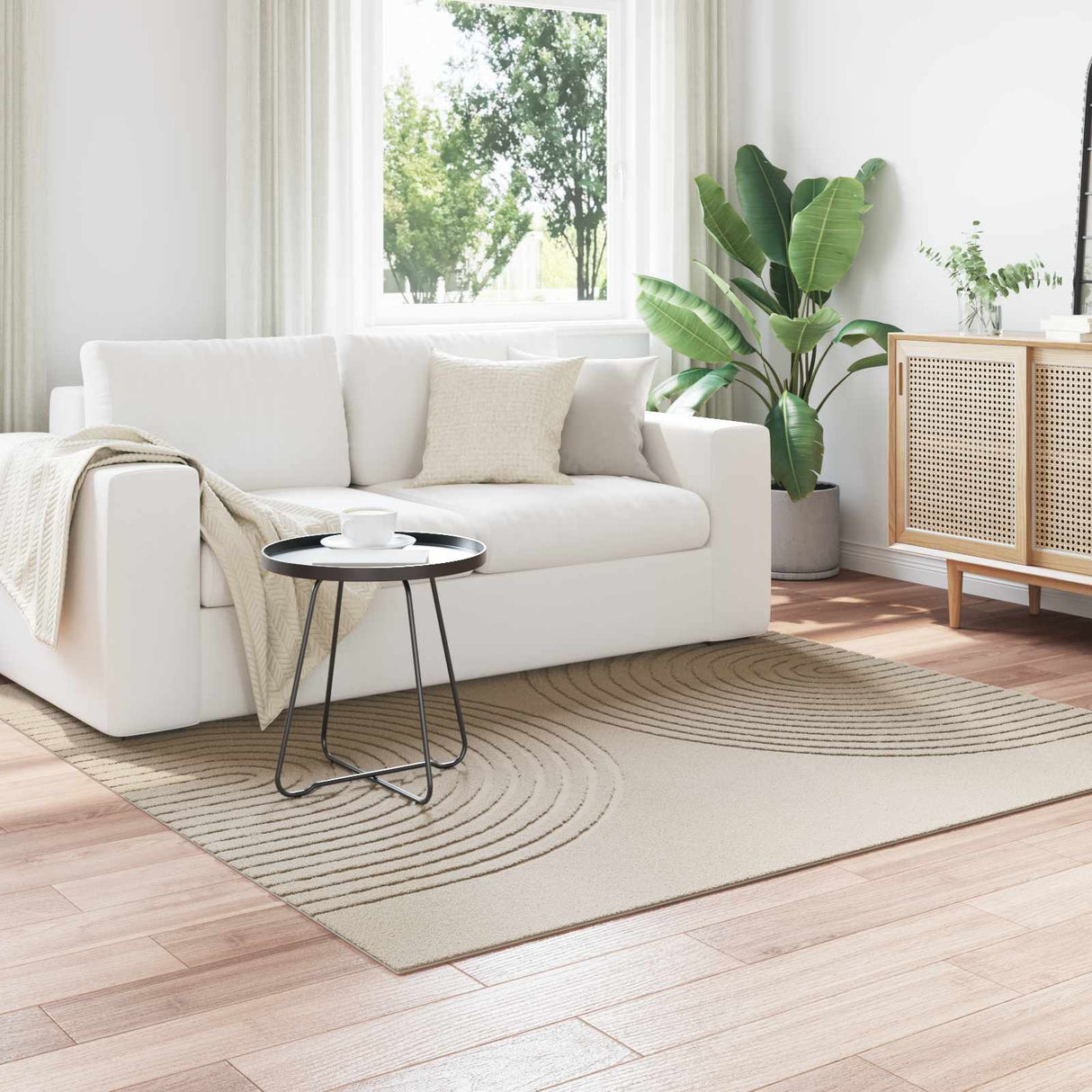 vidaXL Vloerkleden Rechthoekig GALATI Crème 150 x 80 cm Polyester