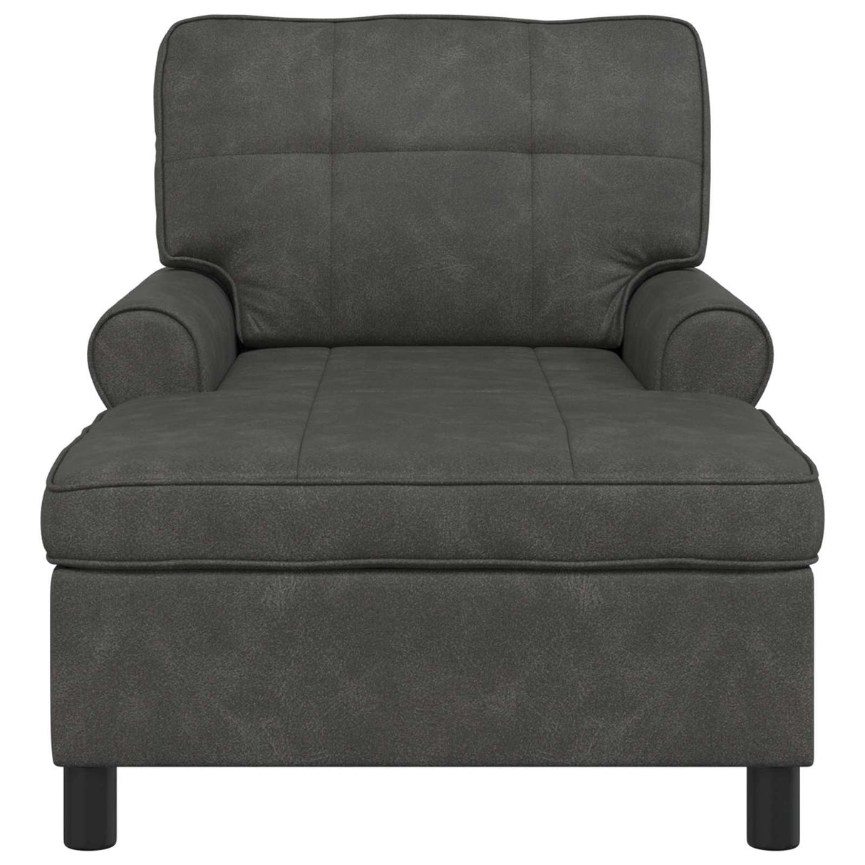vidaXL Chaise Lounge met kussen Zwart 91 x 157 x 91 cm Kunstleer