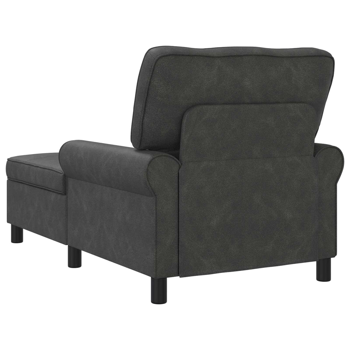vidaXL Chaise Lounge met kussen Zwart 91 x 157 x 91 cm Kunstleer