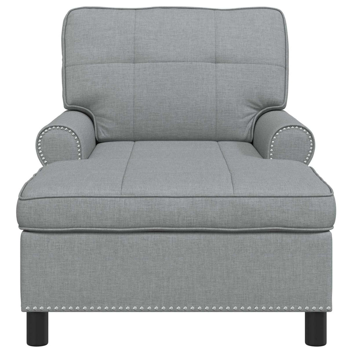 vidaXL Chaise Lounge met kussen Lichtgrijs 91 x 157 x 91 cm Stof