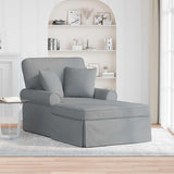 vidaXL Chaise Lounge with Skirt and Cushion 3 pcs Light Grey Fabric