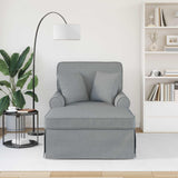 vidaXL Chaise Lounge with Skirt and Cushion 3 pcs Light Grey Fabric