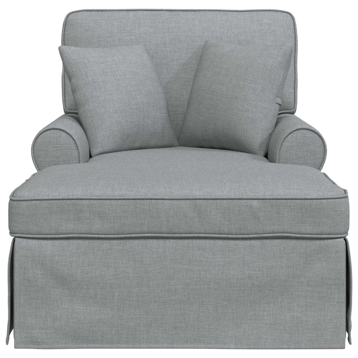 vidaXL Chaise Lounge with Skirt and Cushion 3 pcs Light Grey Fabric