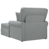 vidaXL Chaise Lounge with Skirt and Cushion 3 pcs Light Grey Fabric