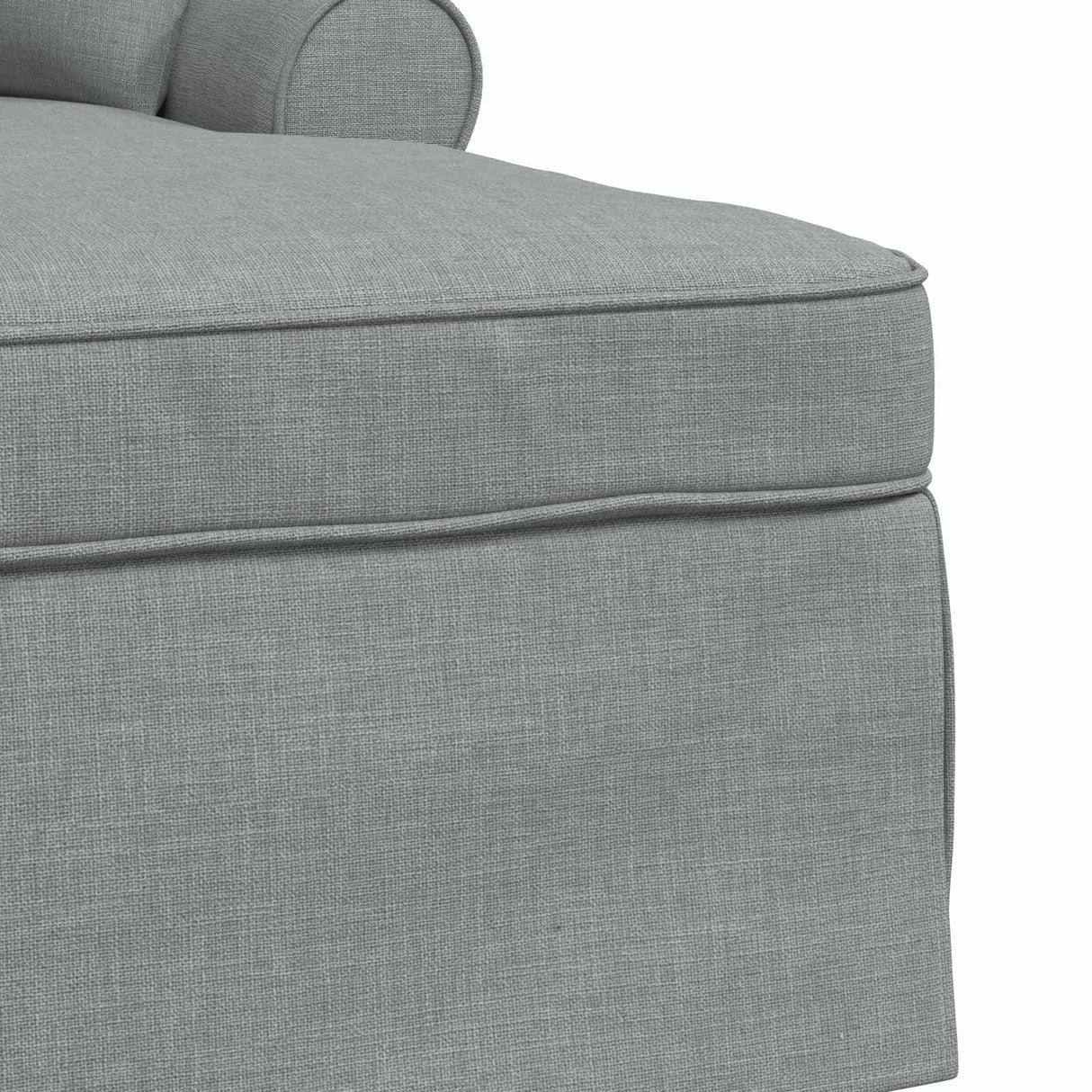 vidaXL Chaise Lounge with Skirt and Cushion 3 pcs Light Grey Fabric