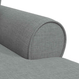 vidaXL Chaise Lounge with Skirt and Cushion 3 pcs Light Grey Fabric