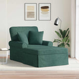 vidaXL Chaise Lounge with Skirt and Cushion 3 pcs Light Grey Fabric