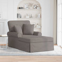vidaXL Chaise Lounge with Skirt and Cushion 3 pcs Light Grey Fabric