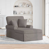 vidaXL Chaise Lounge with Skirt and Cushion 3 pcs Light Grey Fabric