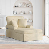 vidaXL Chaise Lounge with Skirt and Cushion 3 pcs Light Grey Fabric
