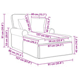 vidaXL Chaise Lounge with Skirt with Cushion 3 pcs Light Grey Corduroy Fabric