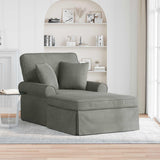 vidaXL Chaise Lounge with Skirt with Cushion 3 pcs Light Grey Corduroy Fabric