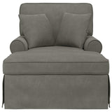 vidaXL Chaise Lounge with Skirt with Cushion 3 pcs Light Grey Corduroy Fabric