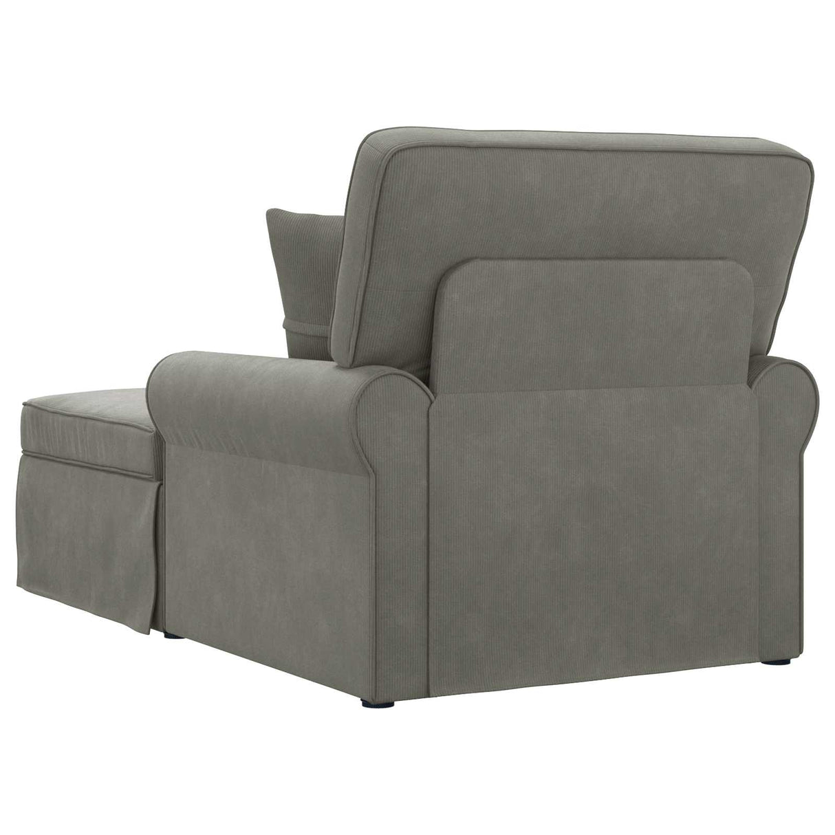 vidaXL Chaise Lounge with Skirt with Cushion 3 pcs Light Grey Corduroy Fabric