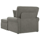 vidaXL Chaise Lounge with Skirt with Cushion 3 pcs Light Grey Corduroy Fabric