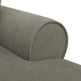 vidaXL Chaise Lounge with Skirt with Cushion 3 pcs Light Grey Corduroy Fabric