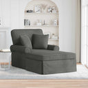 vidaXL Chaise Lounge with Skirt with Cushion 3 pcs Light Grey Corduroy Fabric