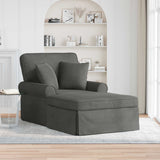 vidaXL Chaise Lounge with Skirt with Cushion 3 pcs Light Grey Corduroy Fabric
