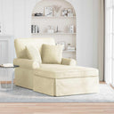vidaXL Chaise Lounge with Skirt with Cushion 3 pcs Light Grey Corduroy Fabric