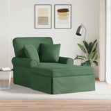 vidaXL Chaise Lounge with Skirt with Cushion 3 pcs Light Grey Corduroy Fabric