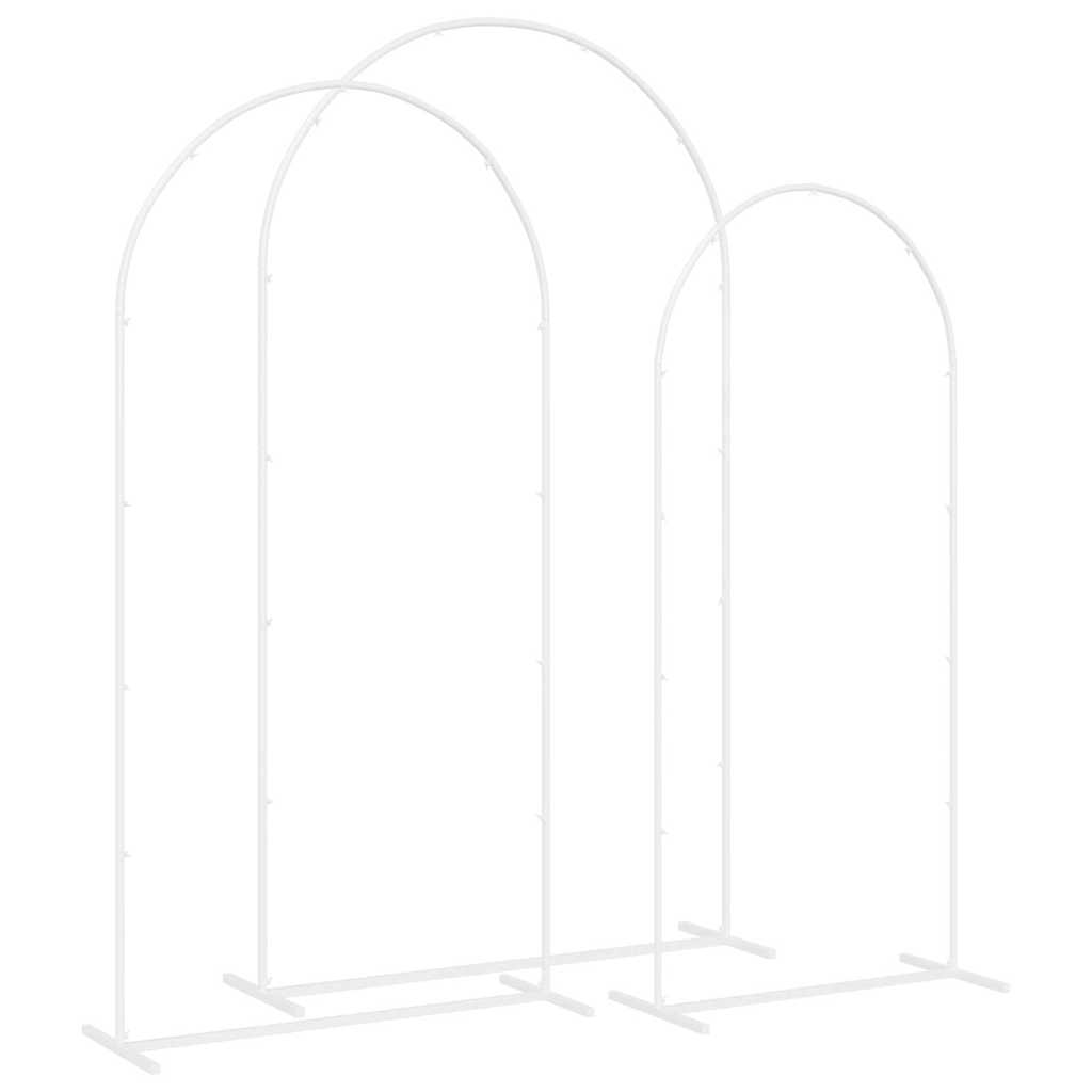 vidaXL Huwelijksboog 3 pcs Wit Staal
