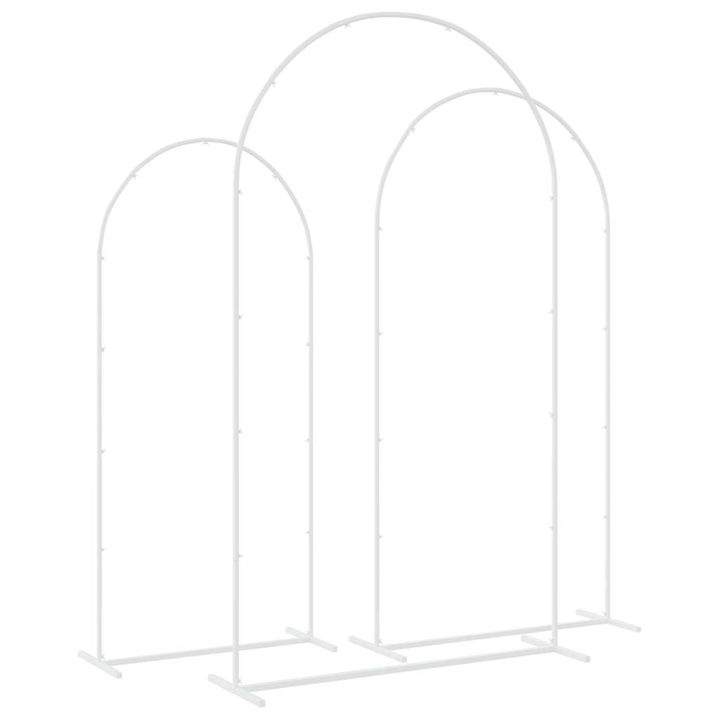 vidaXL Huwelijksboog 3 pcs Wit Staal
