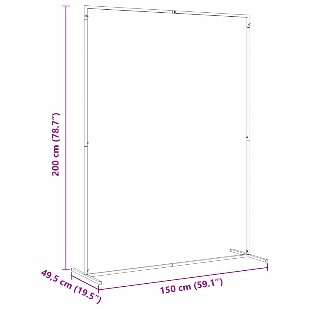 vidaXL Huwelijksboog Wit 150 x 49,5 x 200 cm Staal