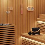 vidaXL Sauna Accessoire Set 2 pcs Zwart Aluminium en massief pijnhout