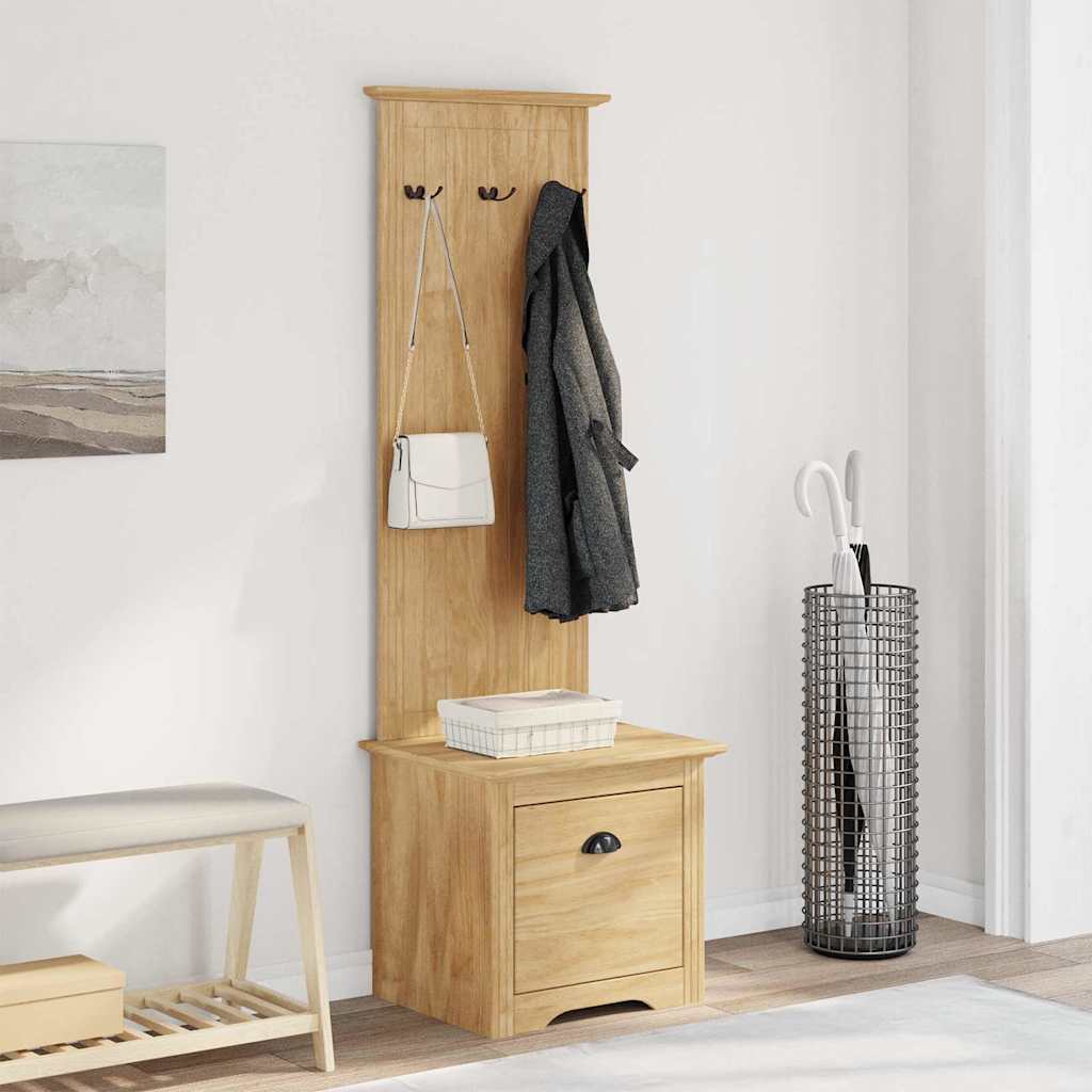 vidaXL Gangkast met haken BODO 50x40x157 cm wit en bruin