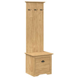 vidaXL Gangkast met haken BODO 50x40x157 cm wit en bruin