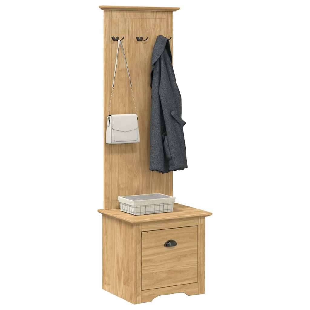 vidaXL Gangkast met haken BODO 50x40x157 cm wit en bruin