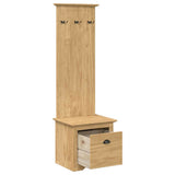 vidaXL Gangkast met haken BODO 50x40x157 cm wit en bruin