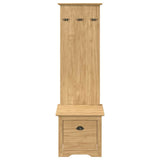 vidaXL Gangkast met haken BODO 50x40x157 cm wit en bruin