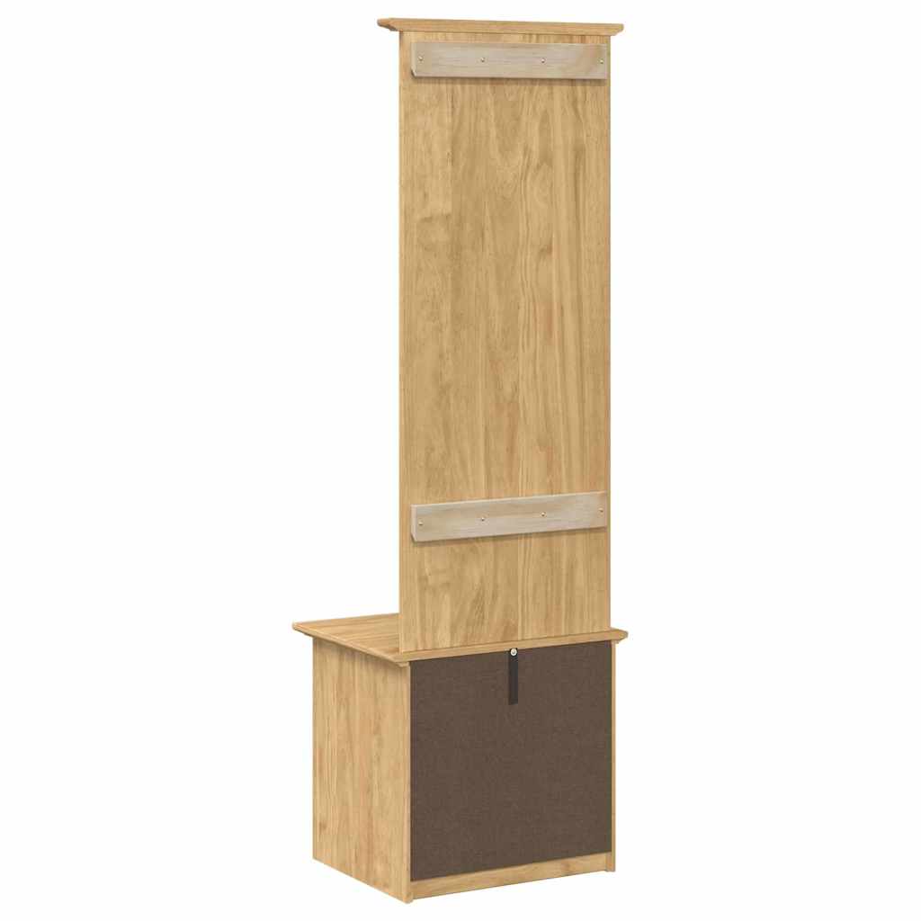 vidaXL Gangkast met haken BODO 50x40x157 cm wit en bruin