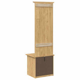 vidaXL Gangkast met haken BODO 50x40x157 cm wit en bruin