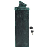 vidaXL Wandgemonteerde brievenbus met opslag Groen 29 x 13 x 41 cm