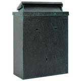 vidaXL Wandgemonteerde brievenbus met opslag Groen 29 x 13 x 41 cm