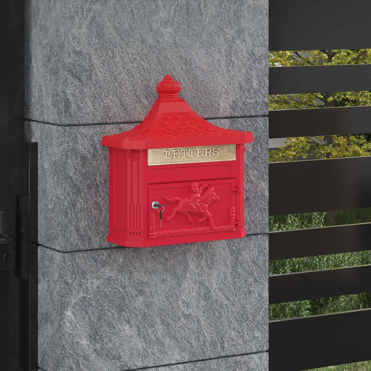 vidaXL Wall-Mounted Mailbox with Storage Green 40.5 x 16 x 45 cm
